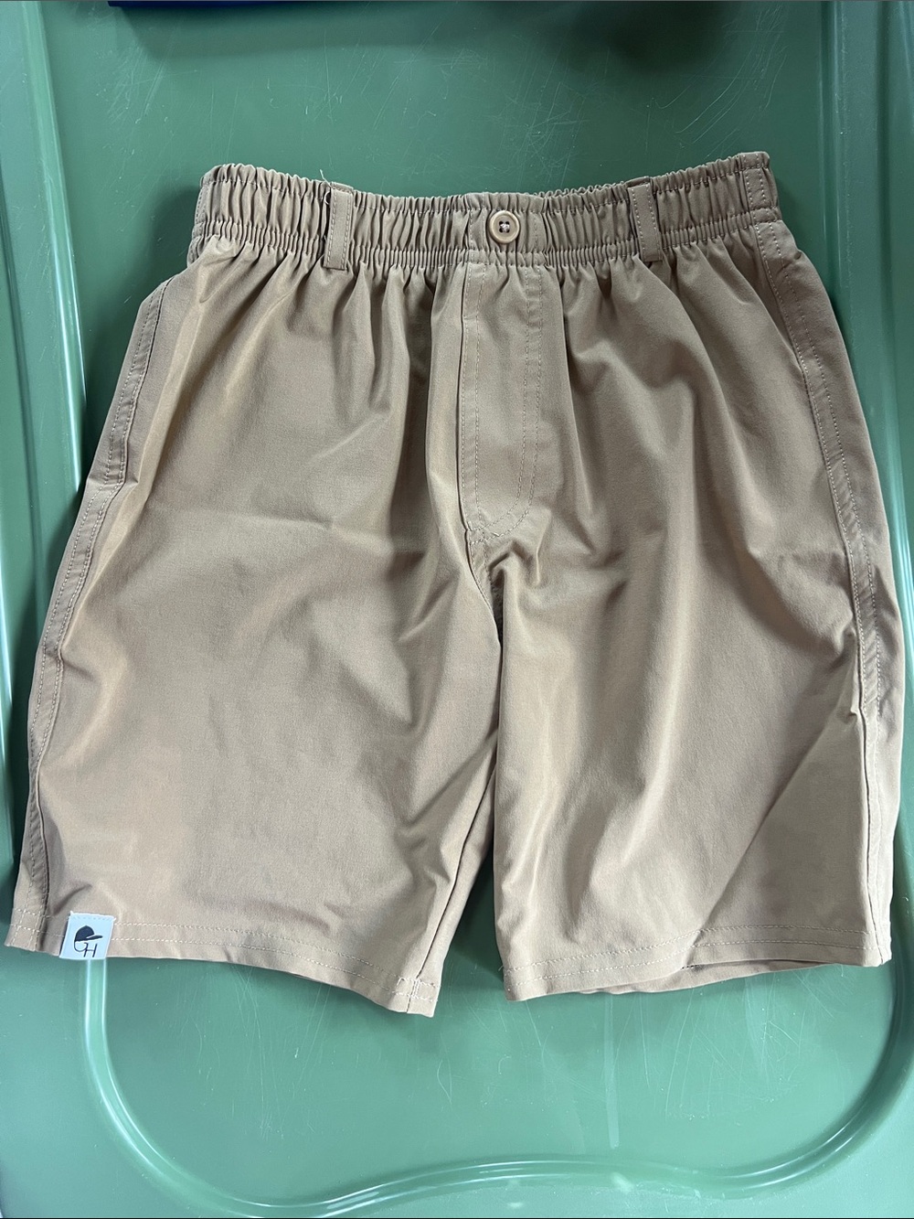 Kids Elastic-Waist Tan Shorts